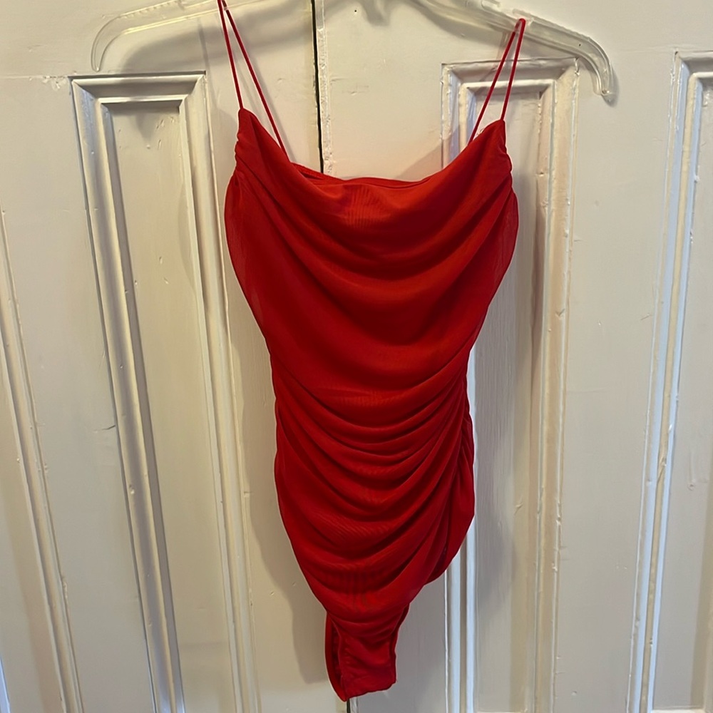 Lulu’s Romantic Ruched Mesh Bodysuit - Picture 2 of 10